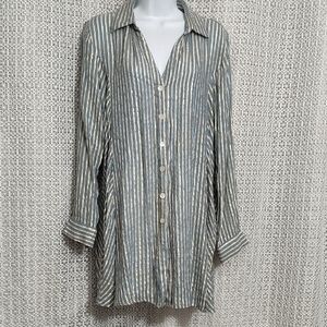 Tunic Striped Gray and White Women's Shirt
